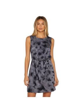 Theory Silk Arena Burnish Gray Lavender Tie Dye Mini Dress Size 0 XS